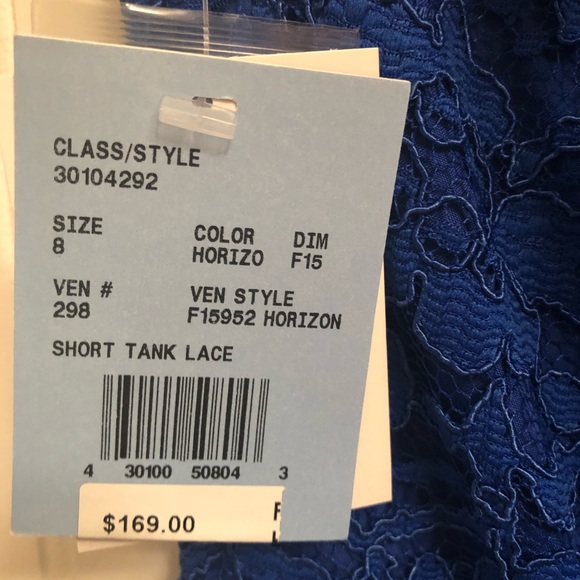 Short Tank Lace Dress with V Neckline - Picture 3 of 4